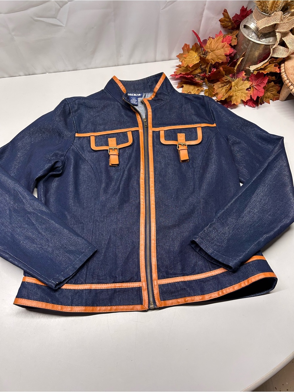 Vintage large Forenza Jacket with Orange Trim